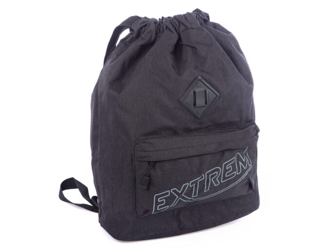 Ciemnoszary plecak lekki materiałowy sportowy ściągany na górze