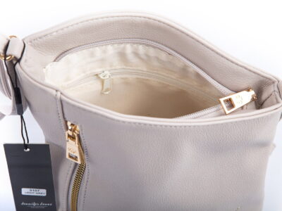 Jennifer Jones Mała torebka damska ecru z miękkiej eko-skóry - obrazek 5