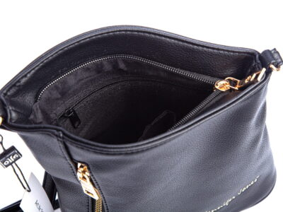 Jennifer Jones Mała czarna torebka damska z miękkiej eko-skóry - obrazek 6