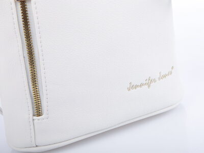 Jennifer Jones Mała biała torebka damska z miękkiej eko-skóry - obrazek 2