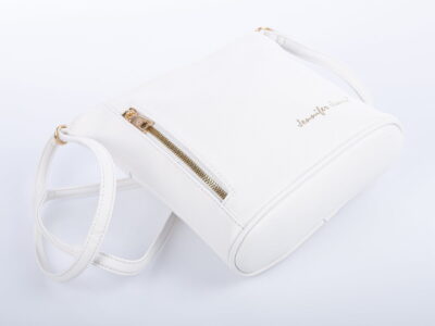 Jennifer Jones Mała biała torebka damska z miękkiej eko-skóry - obrazek 4