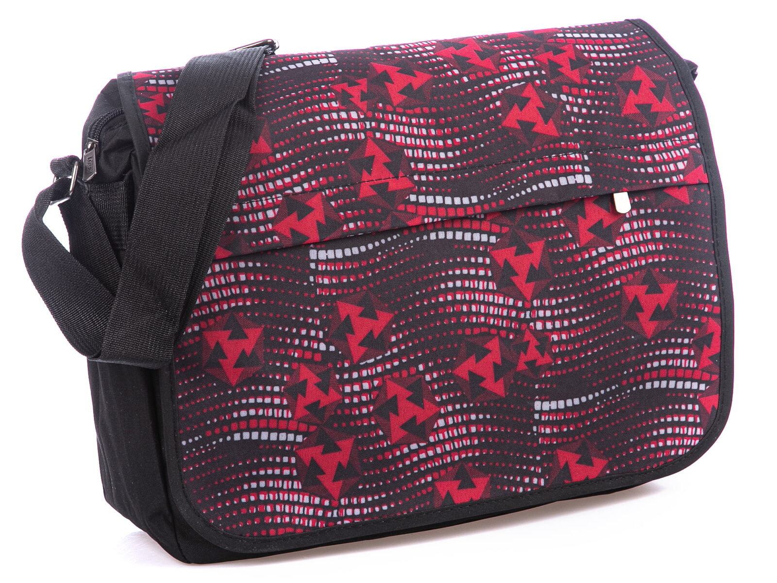 Czerwona młodzieżowa torba na ramię z klapą na uczelnię