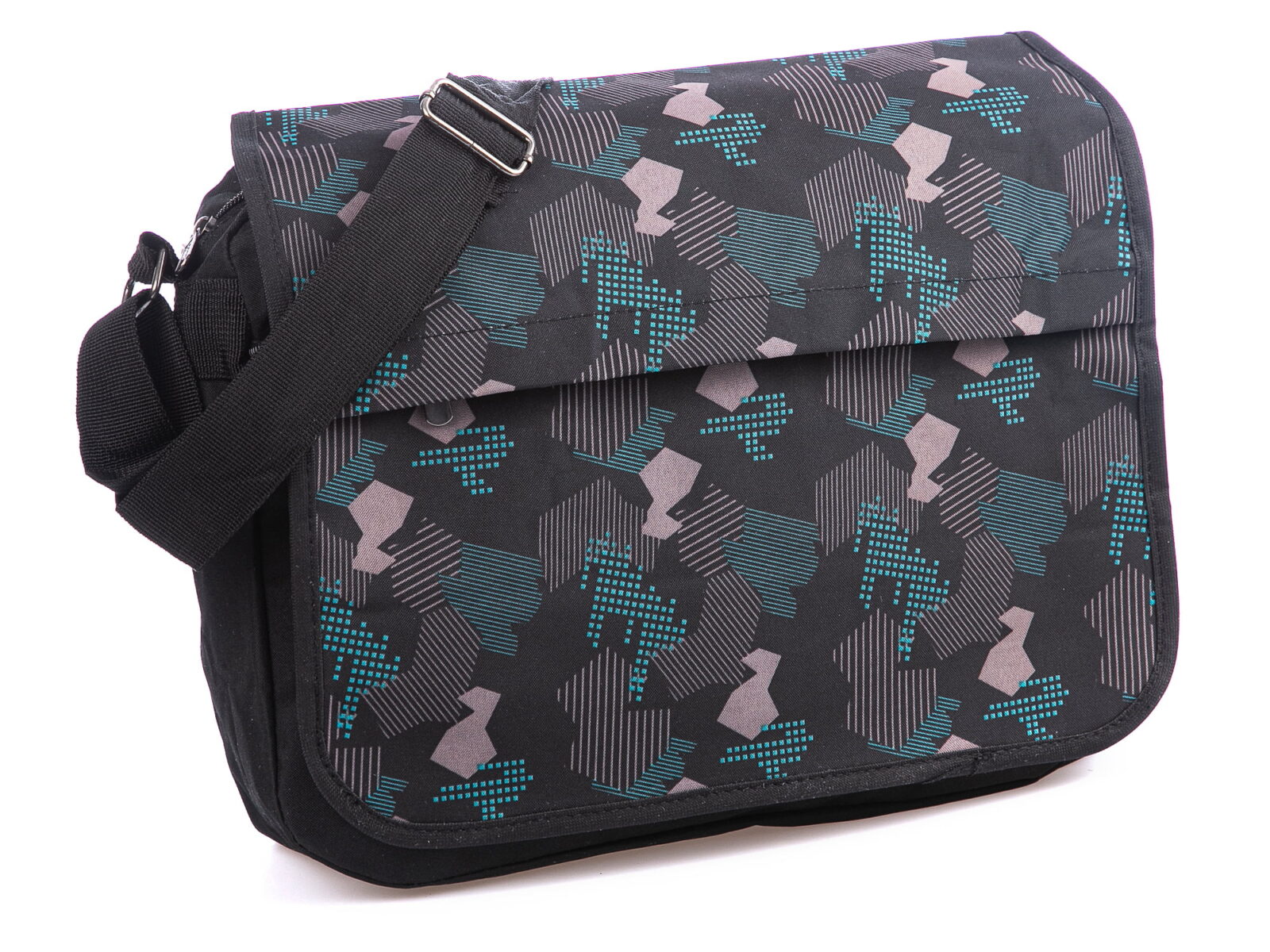 Studencka torba na ramię z klapką mieszcząca A4