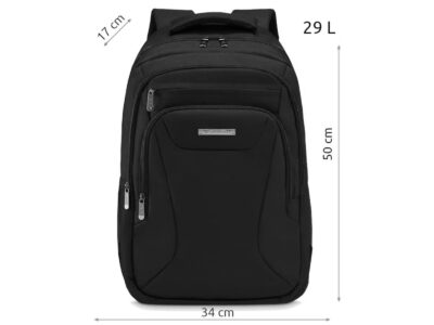 Pojemny elegancki czarny plecak męski do pracy A4 Zagatto - obrazek 3