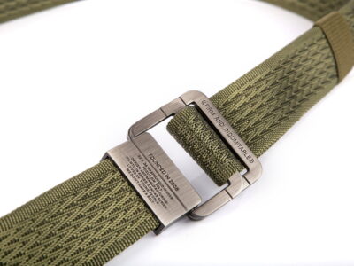 Pasek parciany męski z prostą klamrą aluminiową zielony SERGEJ 2008 - obrazek 4