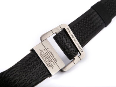 Pasek parciany męski z klamrą aluminiową przekładaną czarny SERGEJ 2008 - obrazek 8