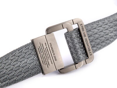 Pasek parciany męski z prostą klamrą aluminiową szary SERGEJ 2008 - obrazek 4