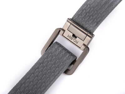 Pasek parciany męski z prostą klamrą aluminiową szary SERGEJ 2008 - obrazek 6