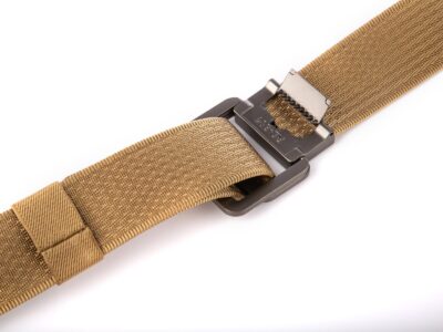 Pasek parciany męski z prostą klamrą aluminiową beżowy SERGEJ 2008 - obrazek 6