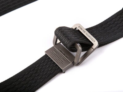 Pasek parciany męski z klamrą aluminiową przekładaną czarny SERGEJ 2008 - obrazek 6