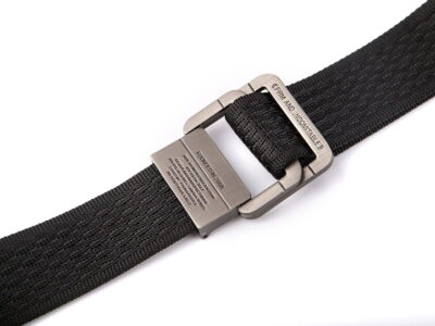 Pasek parciany męski z klamrą aluminiową przekładaną czarny SERGEJ 2008 - obrazek 3
