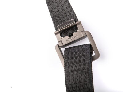 Pasek parciany męski z klamrą aluminiową przekładaną czarny SERGEJ 2008 - obrazek 5