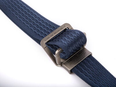 Pasek parciany męski z prostą klamrą aluminiową niebieski SERGEJ 2008 - obrazek 3