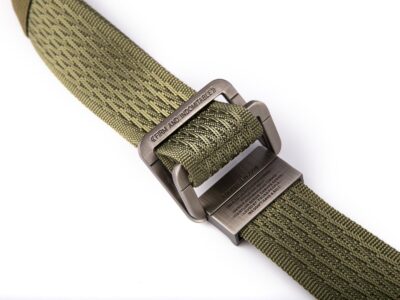 Pasek parciany męski z prostą klamrą aluminiową zielony SERGEJ 2008 - obrazek 5