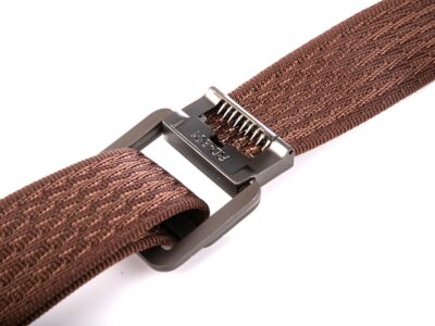 Pasek parciany męski z prostą klamrą aluminiową brązowy SERGEJ 2008 - obrazek 8