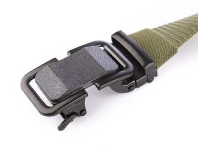 Pasek męski z klamrą automatyczną parciany zielony SERGEJ KAMPALA - obrazek 6