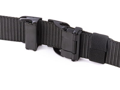 Pasek męski z klamrą automatyczną parciany czarny SERGEJ KAMPALA - obrazek 5