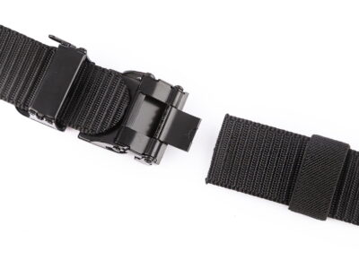 Pasek męski z klamrą automatyczną parciany czarny SERGEJ KAMPALA - obrazek 6