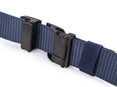 Pasek męski z klamrą automatyczną parciany granatowy SERGEJ KAMPALA - obrazek 4