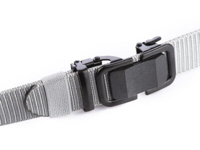 Pasek męski z klamrą automatyczną parciany szary SERGEJ KAMPALA - obrazek 3