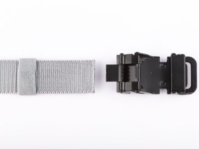 Pasek męski z klamrą automatyczną parciany szary SERGEJ KAMPALA - obrazek 6