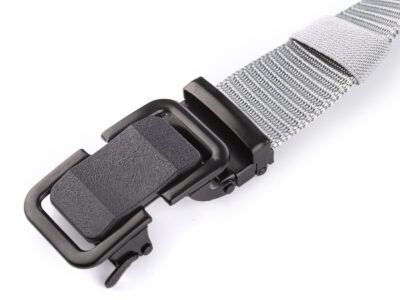 Pasek męski z klamrą automatyczną parciany szary SERGEJ KAMPALA - obrazek 4