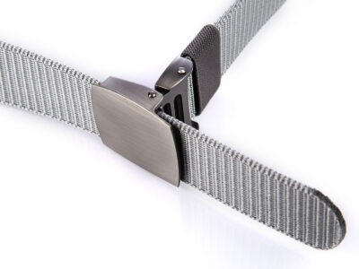 Mocny pasek męski do spodni z metalową klamrą zaciskową SERGEJ VIPER Szary - obrazek 2