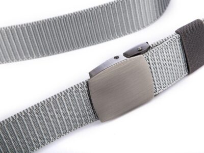 Mocny pasek męski do spodni z metalową klamrą zaciskową SERGEJ VIPER Szary - obrazek 5