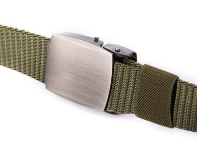 Mocny pasek męski do spodni z metalową klamrą zaciskową SERGEJ VIPER zielony - obrazek 2