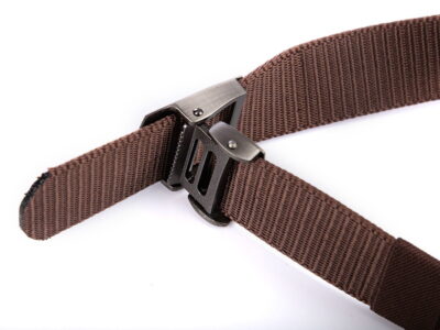 Mocny pasek męski do spodni z metalową klamrą zaciskową SERGEJ VIPER Brązowy - obrazek 3
