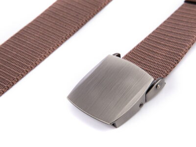 Mocny pasek męski do spodni z metalową klamrą zaciskową SERGEJ VIPER Brązowy - obrazek 2