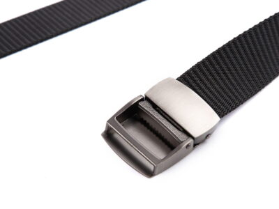 Mocny pasek męski do spodni z metalową klamrą zaciskową SERGEJ VIPER Czarny - obrazek 4