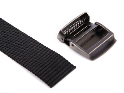 Mocny pasek męski do spodni z metalową klamrą zaciskową SERGEJ VIPER Czarny - obrazek 3