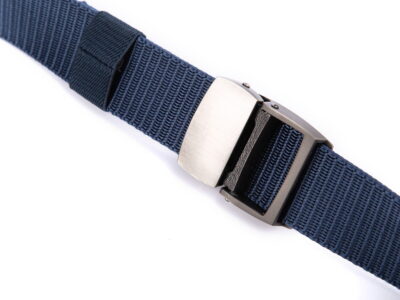 Mocny pasek męski do spodni z metalową klamrą zaciskową SERGEJ VIPER ciemnoniebieski - obrazek 4