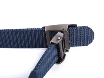 Mocny pasek męski do spodni z metalową klamrą zaciskową SERGEJ VIPER ciemnoniebieski - obrazek 2