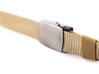 Mocny pasek męski do spodni z metalową klamrą zaciskową SERGEJ VIPER beżowy - obrazek 8