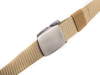 Mocny pasek męski do spodni z metalową klamrą zaciskową SERGEJ VIPER beżowy - obrazek 6