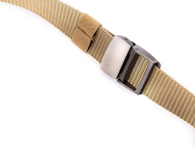 Mocny pasek męski do spodni z metalową klamrą zaciskową SERGEJ VIPER beżowy - obrazek 5