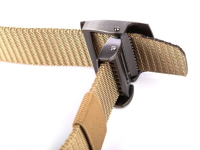 Mocny pasek męski do spodni z metalową klamrą zaciskową SERGEJ VIPER beżowy - obrazek 4