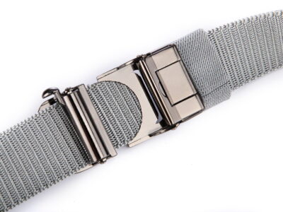 Elegancki pasek męski do spodni z klamrą automatyczną SERGEJ DUBAI Szary - obrazek 3