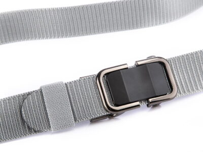 Elegancki pasek męski do spodni z klamrą automatyczną SERGEJ DUBAI Szary - obrazek 5