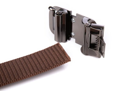 Elegancki pasek męski do spodni z klamrą automatyczną SERGEJ DUBAI Brązowy - obrazek 2
