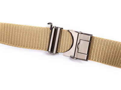 Elegancki pasek męski do spodni z klamrą automatyczną SERGEJ DUBAI Beżowy - obrazek 5