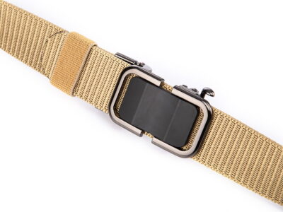 Elegancki pasek męski do spodni z klamrą automatyczną SERGEJ DUBAI Beżowy - obrazek 6