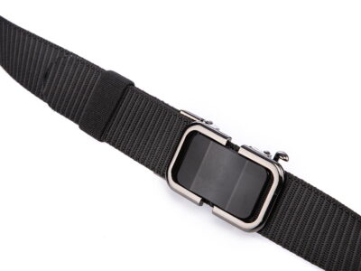 Elegancki pasek męski do spodni z klamrą automatyczną SERGEJ DUBAI Czarny - obrazek 4