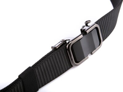 Elegancki pasek męski do spodni z klamrą automatyczną SERGEJ DUBAI Czarny - obrazek 7