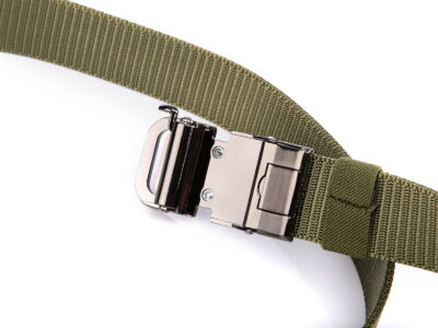 Elegancki pasek męski do spodni z klamrą automatyczną SERGEJ DUBAI Zielony - obrazek 5