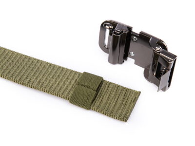 Elegancki pasek męski do spodni z klamrą automatyczną SERGEJ DUBAI Zielony - obrazek 4