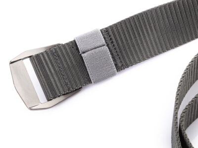 Mocny materiałowy pasek męski do spodni z metalową klamrą szary SPARTAN - obrazek 4