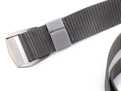 Mocny materiałowy pasek męski do spodni z metalową klamrą szary SPARTAN - obrazek 4